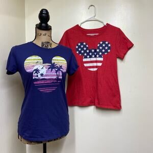 Disney Mickey Mouse Graphic Tee Lot of 2 Size XS